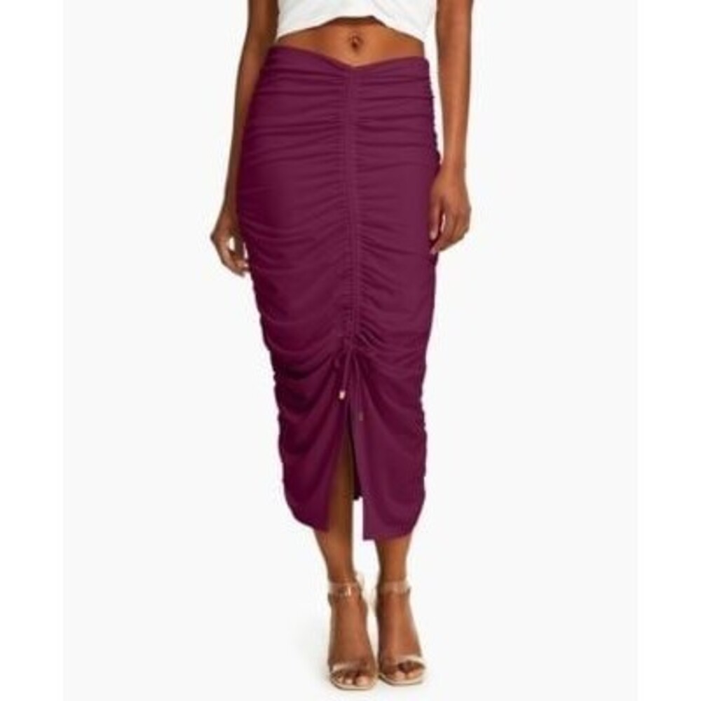 INC INTERNATIONAL CONCEPTS Midi Skirt Autumn Berry L (AR)
